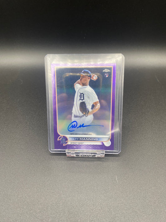 Matt Manning Topps Chrome Purple Refactor on card Autograph RC 29/250