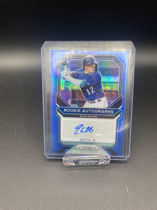 Evan White Panini Prizm rookie on card auto 25/50