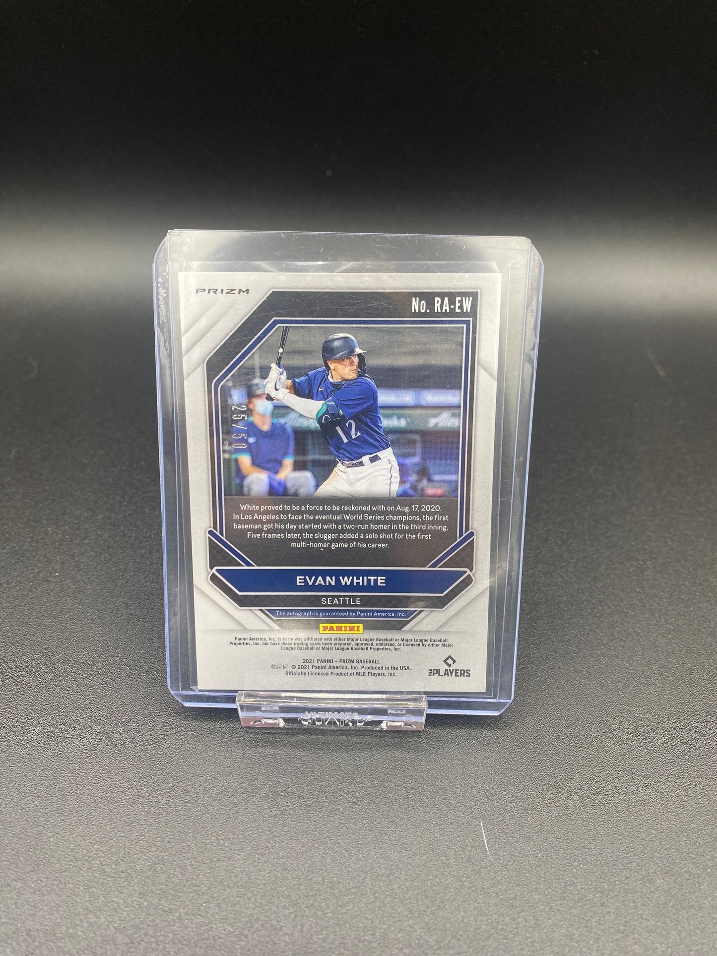 Evan White Panini Prizm rookie on card auto 25/50