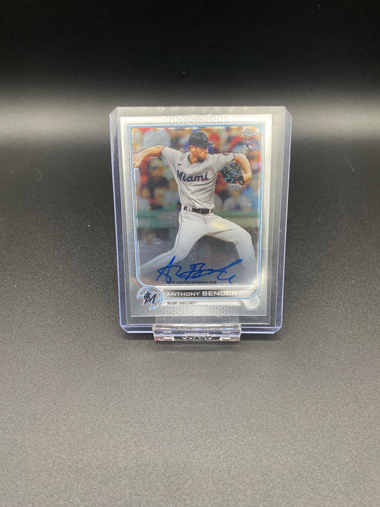 Anthony Bender Topps Chrome Autograph Rookie Card