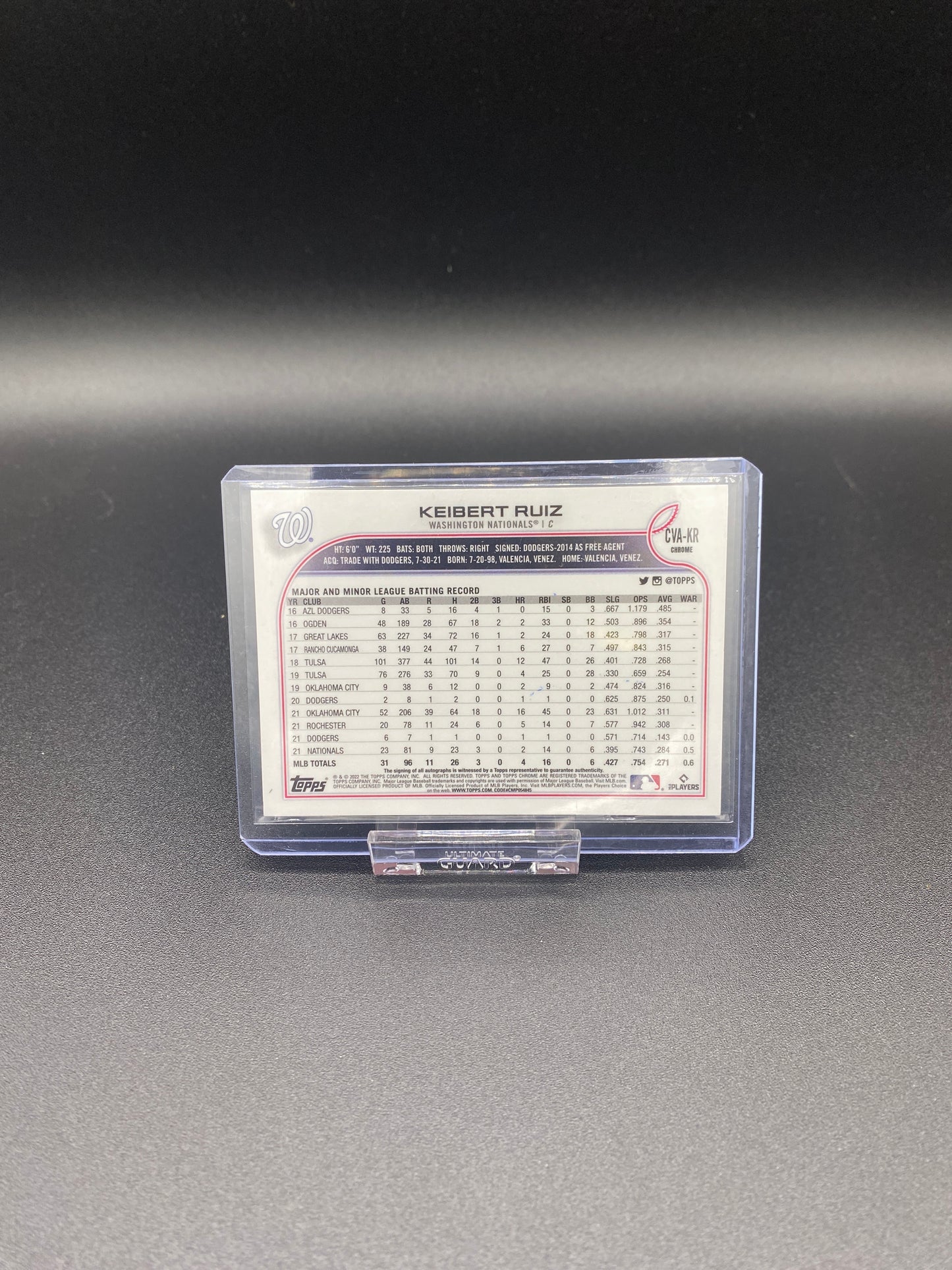 Keibert Ruiz Topps Chrome Autograph