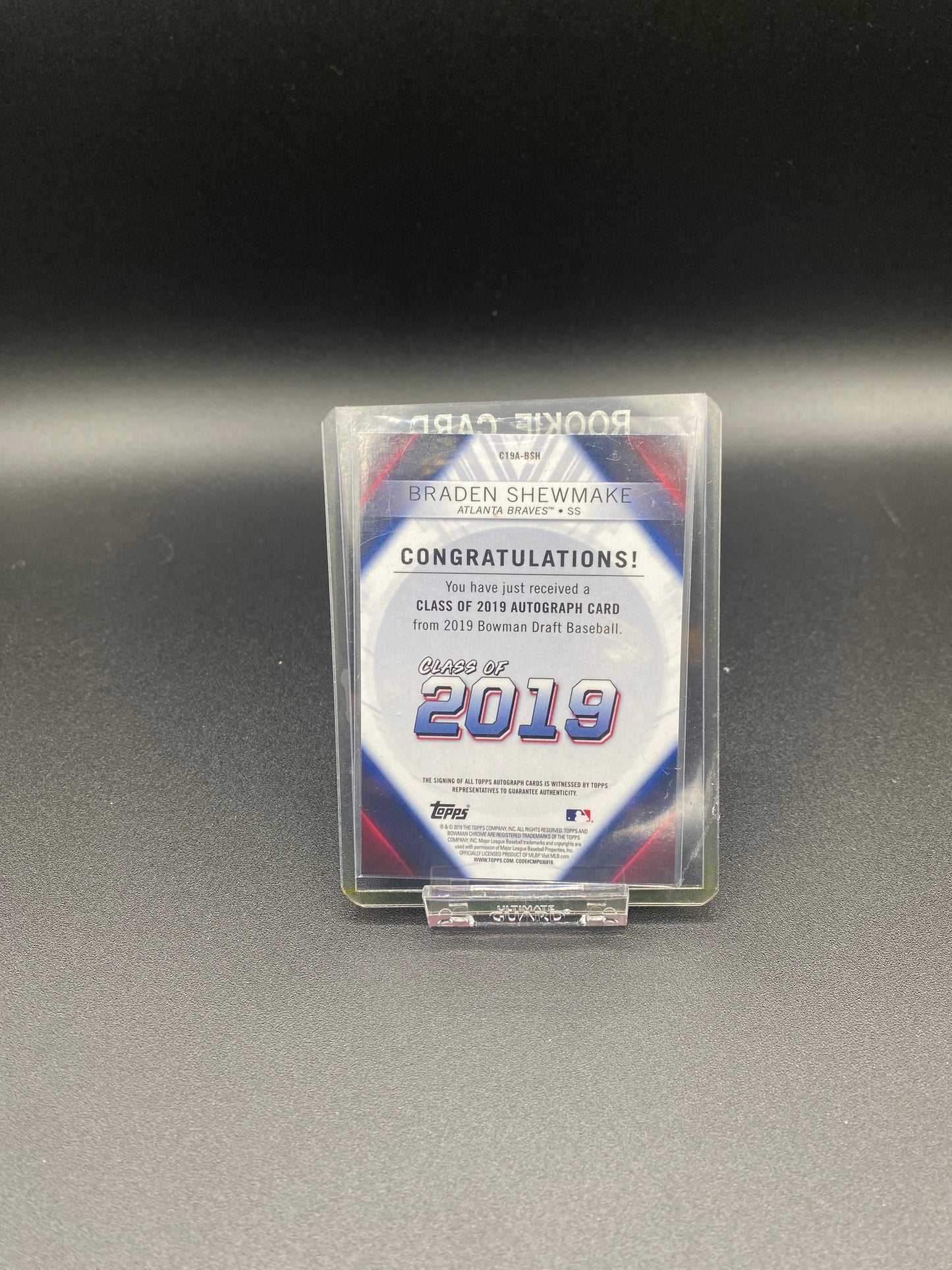 Braden Shewmake Bowman Chrome Class of 2019 Autograph 209/250