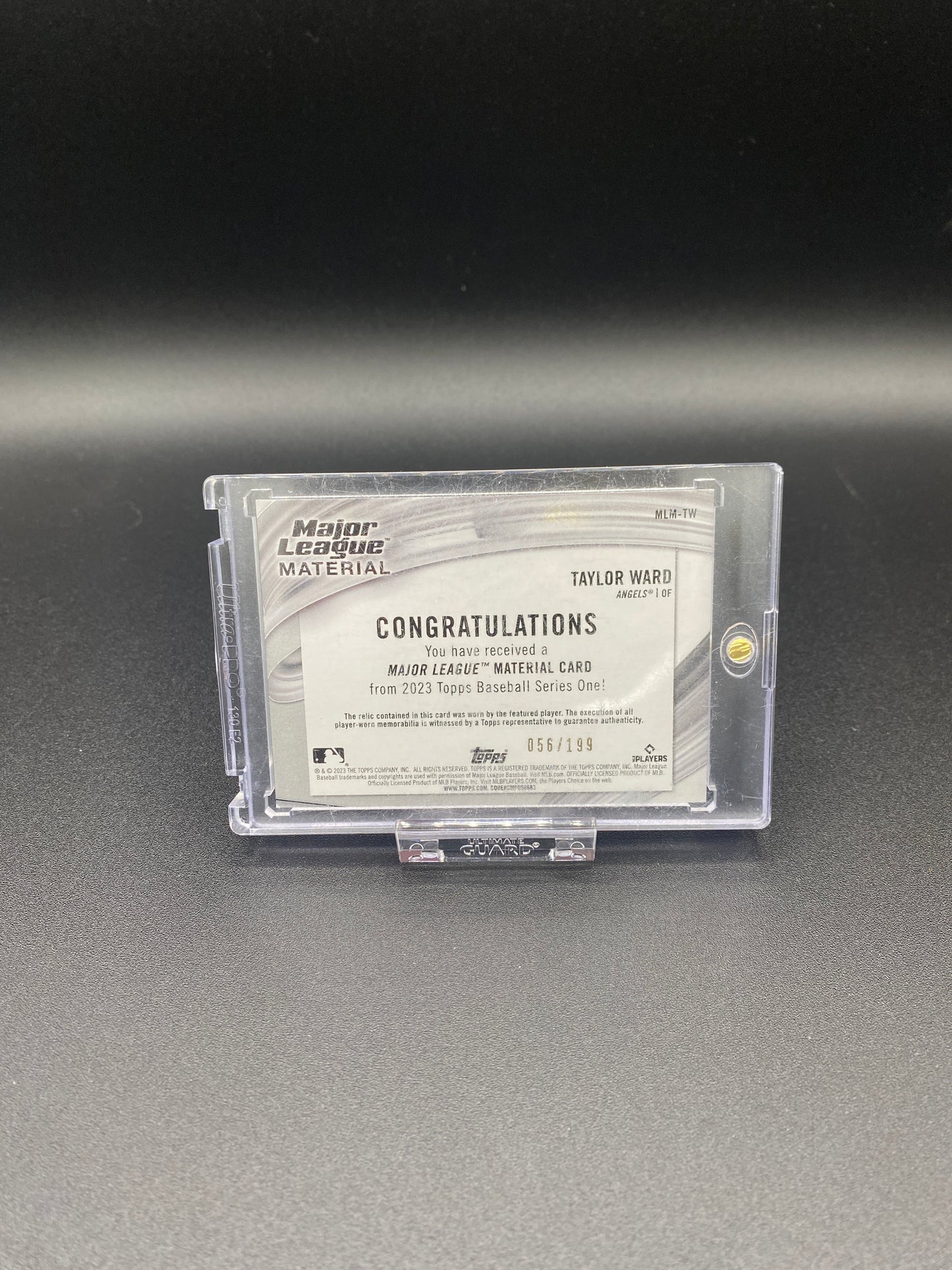 Taylor Ward Major League Material Jersey Relic 56/199