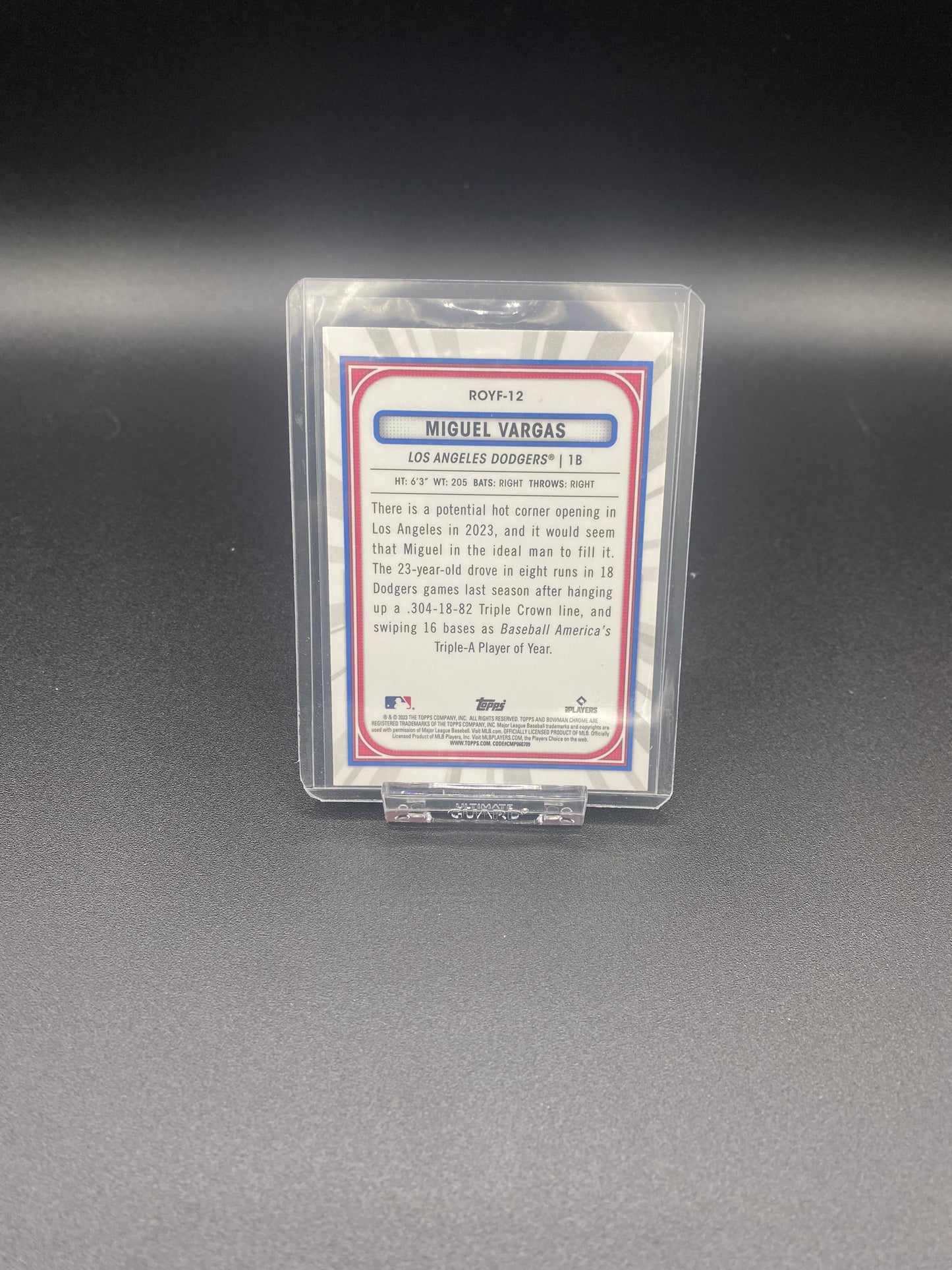 Miguel Vargas Bowman Chrome Rookie of the Year Favorites RC