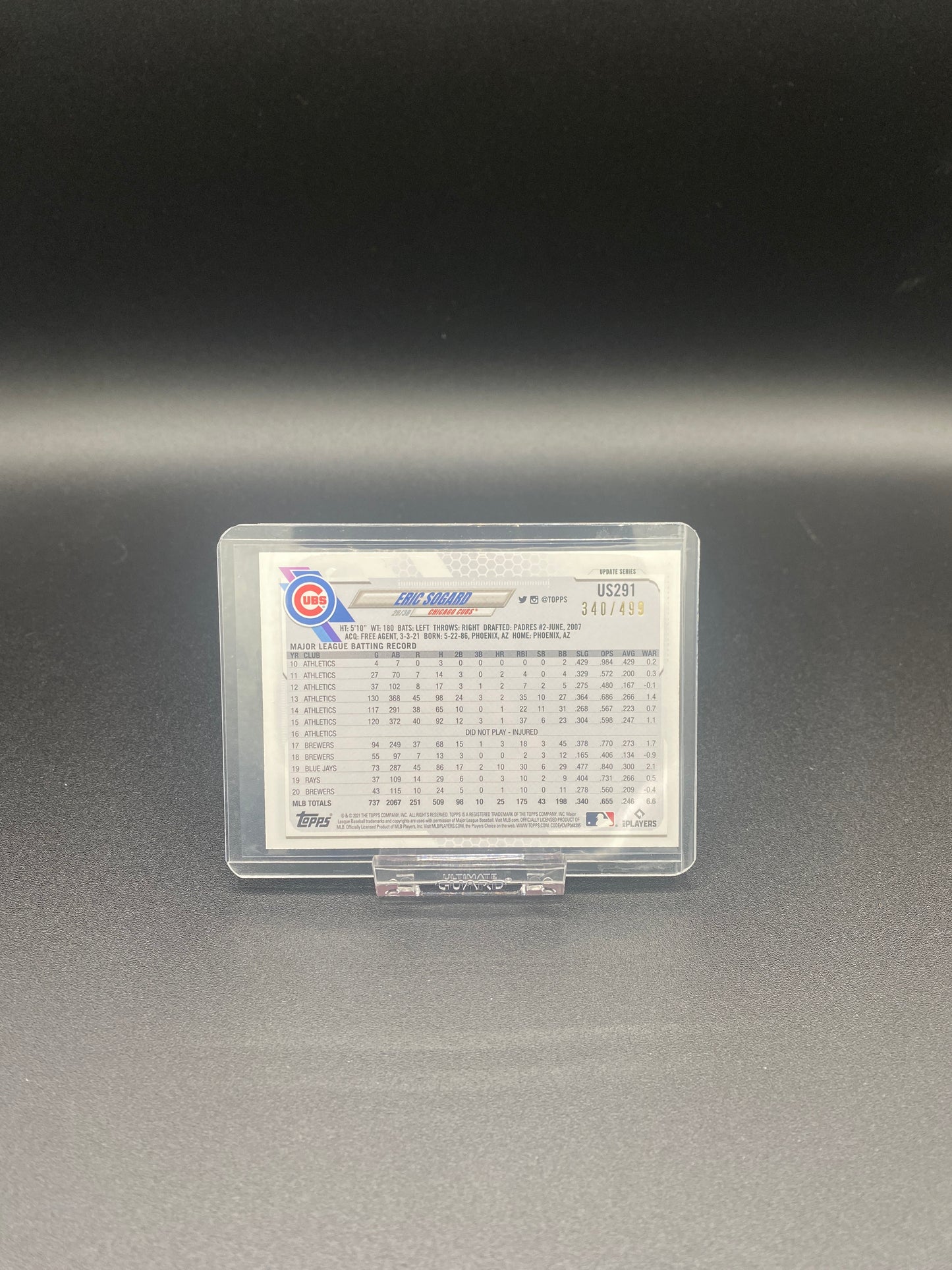 Eric Sogard  Topps Update Series Green Speckle 340/499