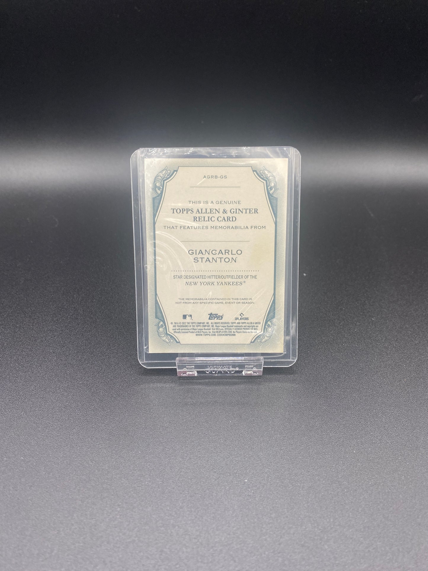 Giancarlo Stanton Topps 2022 Allen & Ginter Game Used Jersey Relic