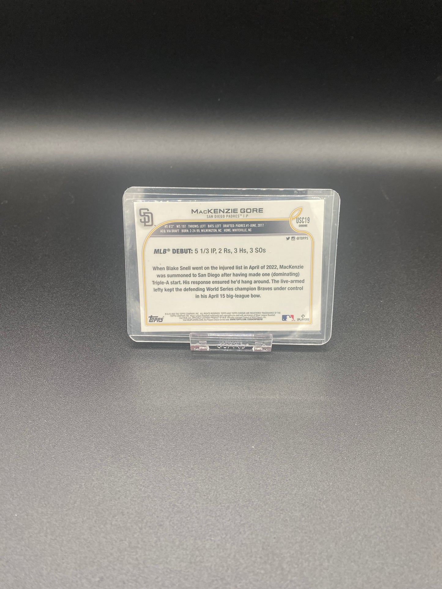 Mackenzie Gore Topps Chrome Purple Rookie Card