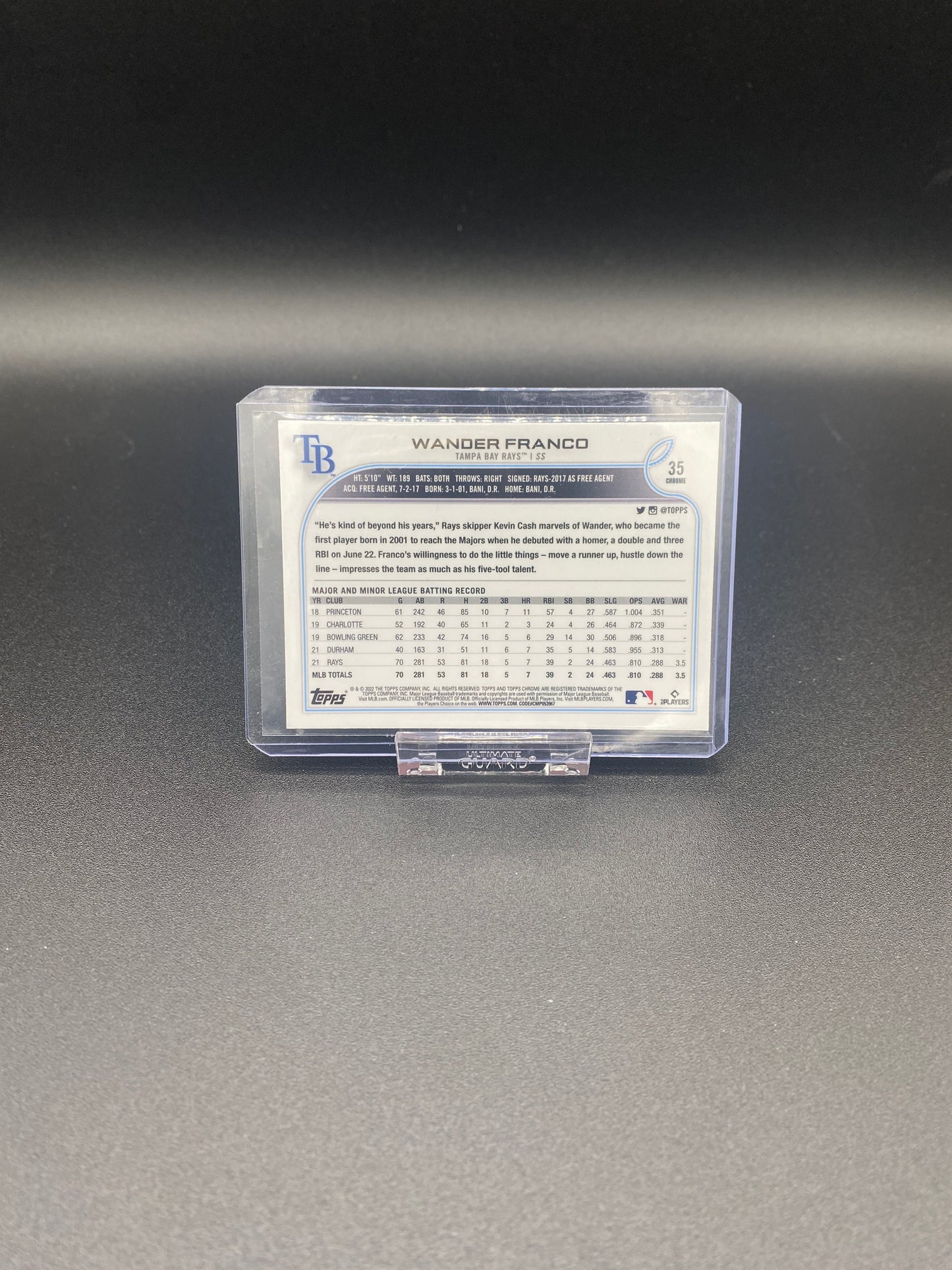 Wander Franco Topps Chrome Gold Cup Rookie Card