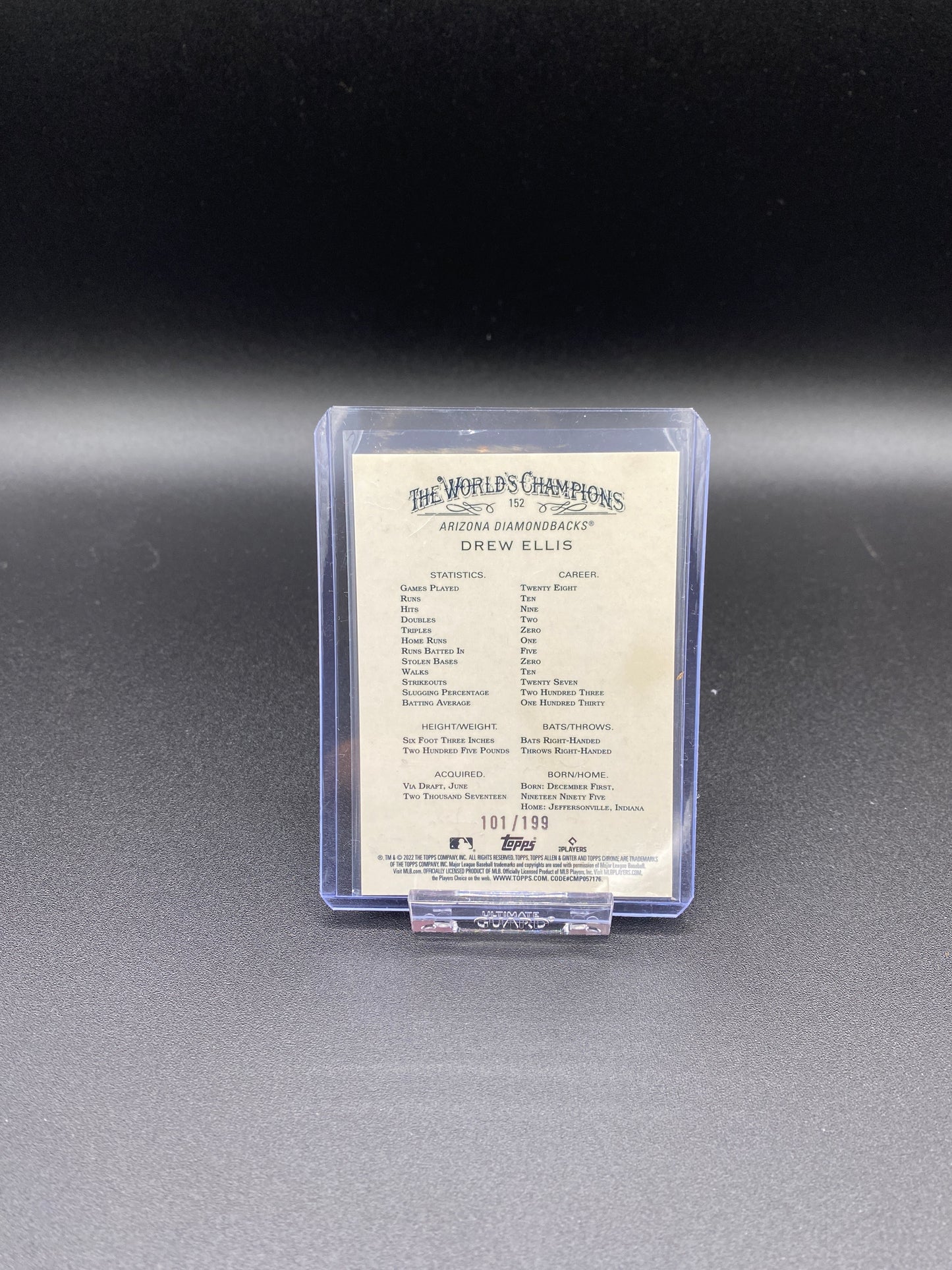 Drew Ellis Topps Chrome Allen & Ginter 2022 Pink Refactor Rookie Card 101/199