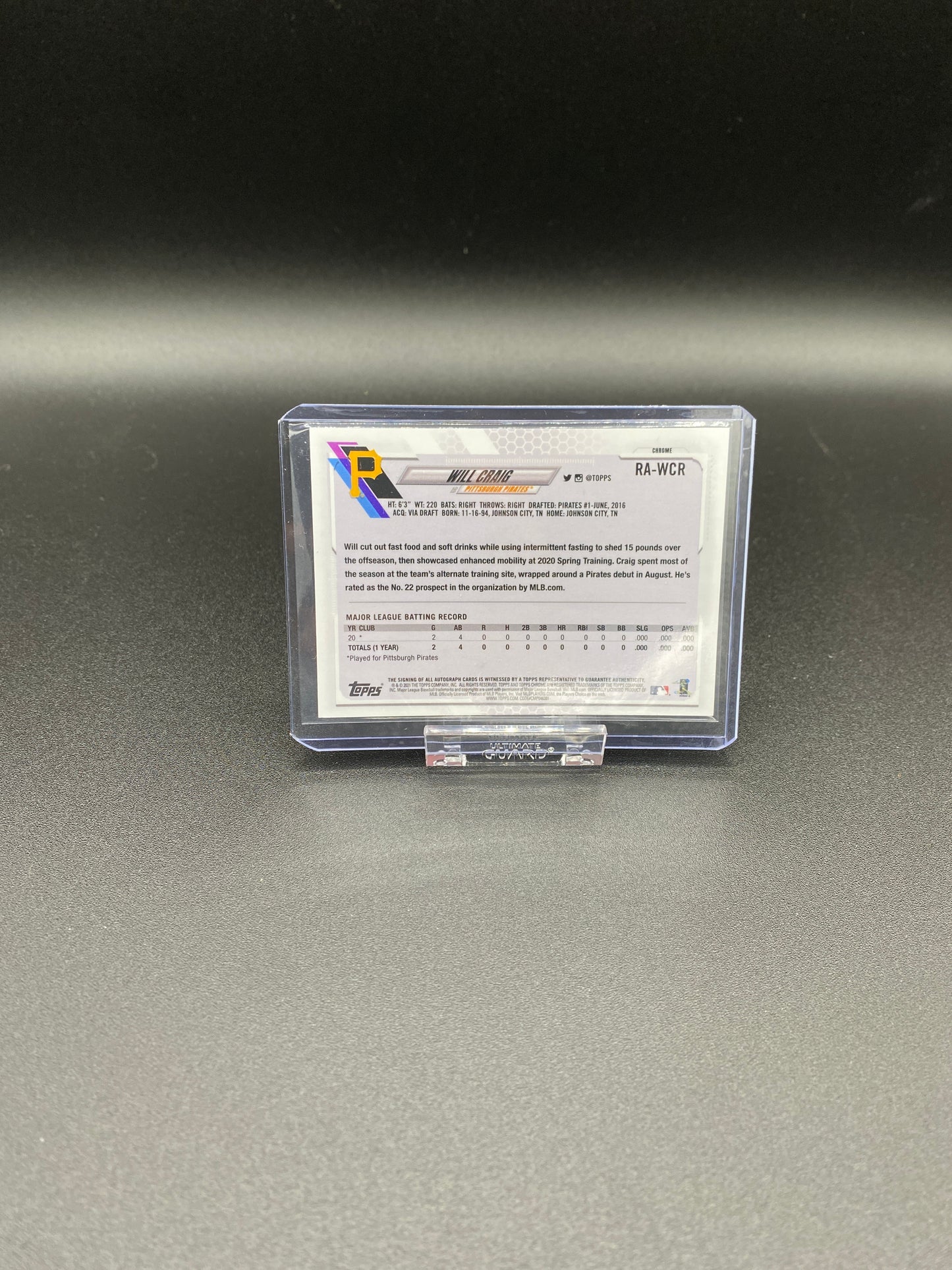 Will Craig Topps Chrome Autograph Rookie Card