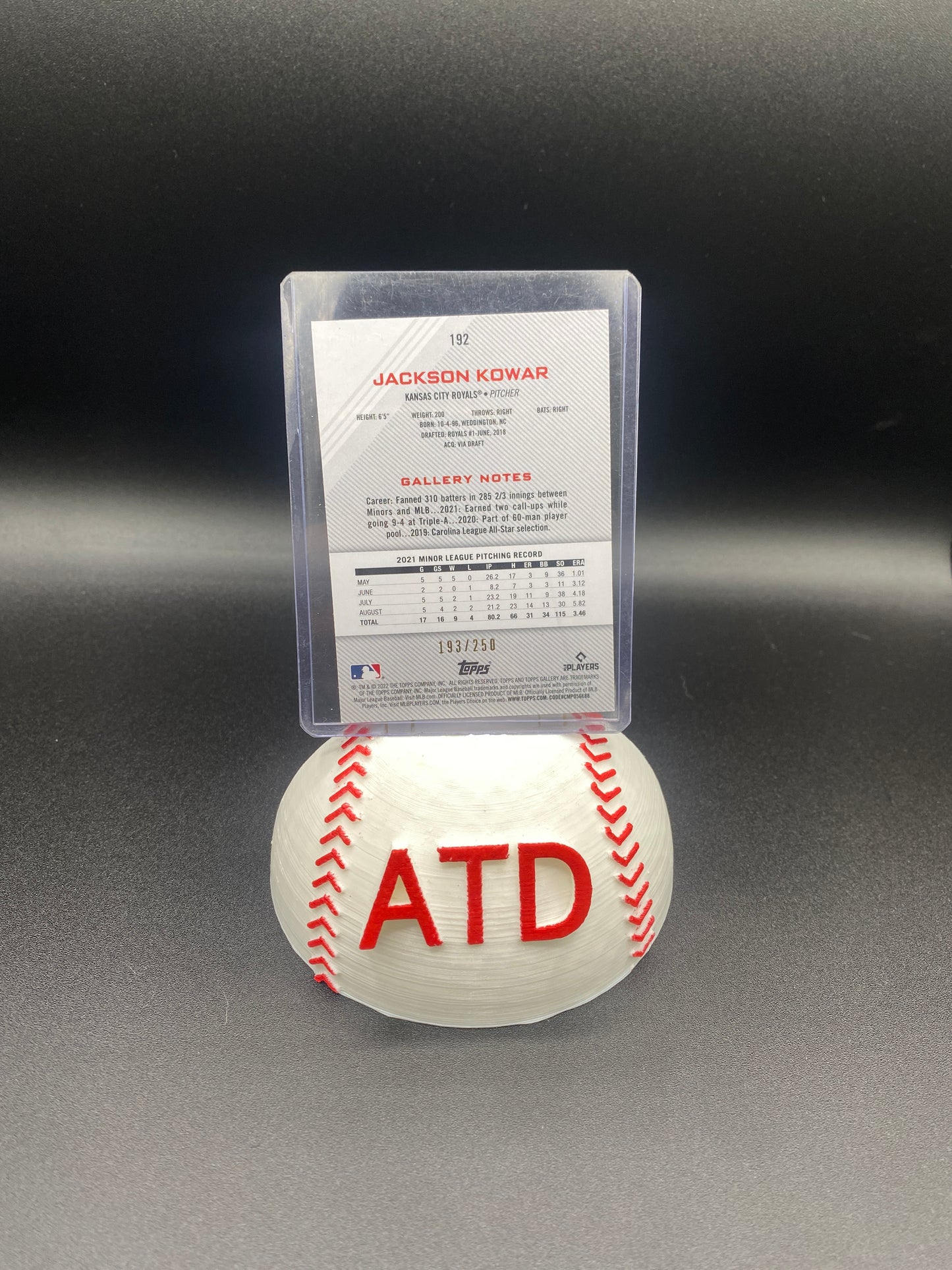 Jackson Kowar Topps Gallery Private Issue Rookie Card 193/250