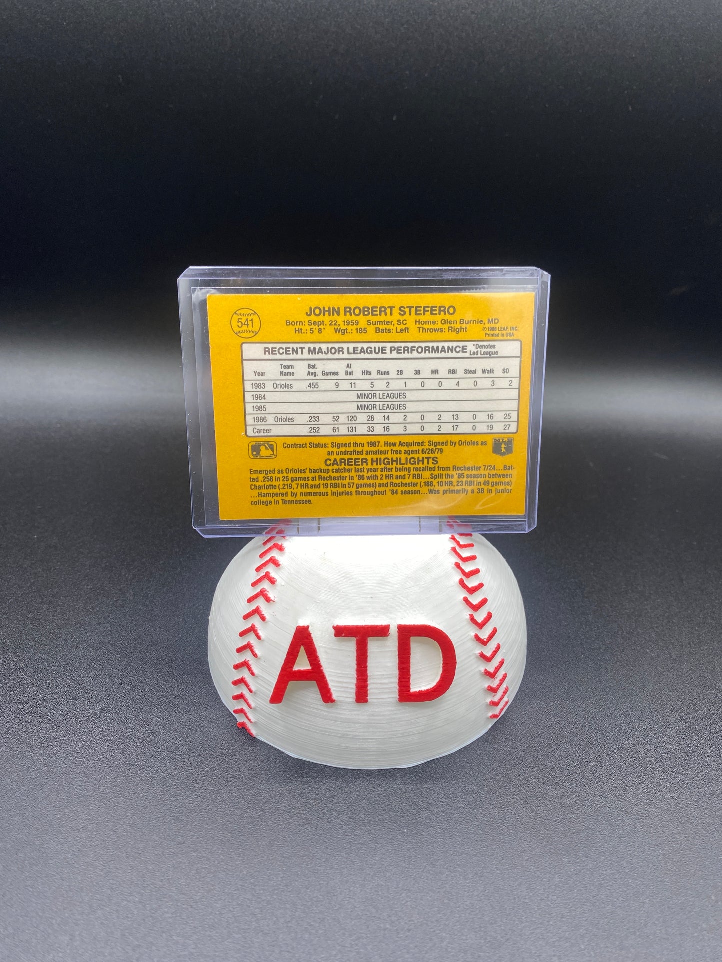 John Stefero Donruss 1987 Autograph