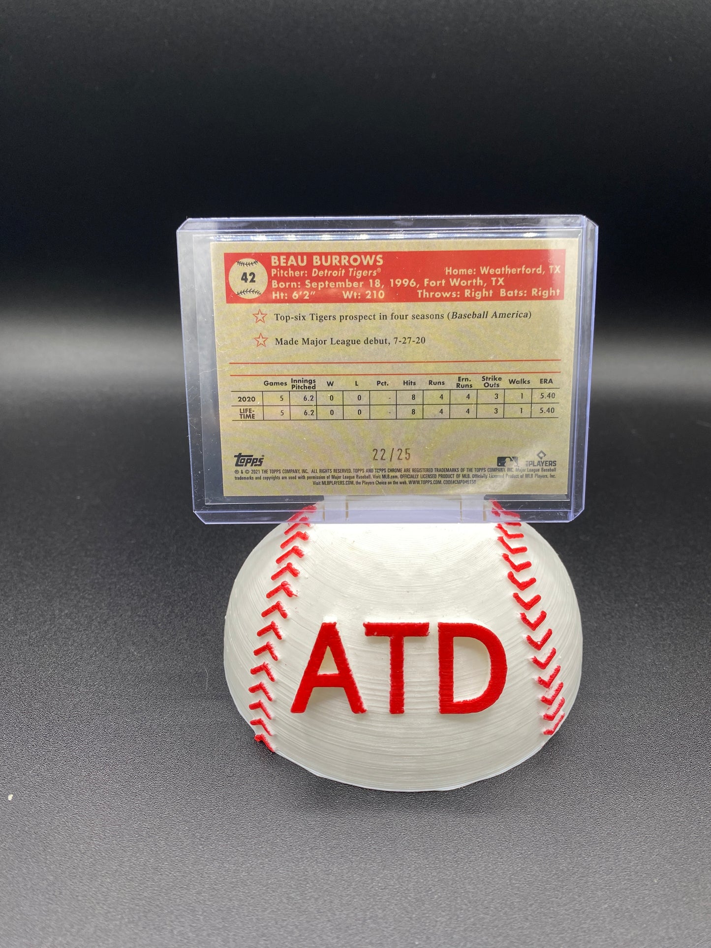 Beau Burrows Topps Chrome Anniversary Orange Rookie Card 22/25