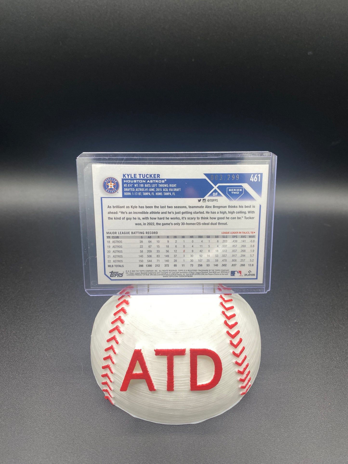 Kyle Tucker Topps Orange Speckle 3/299