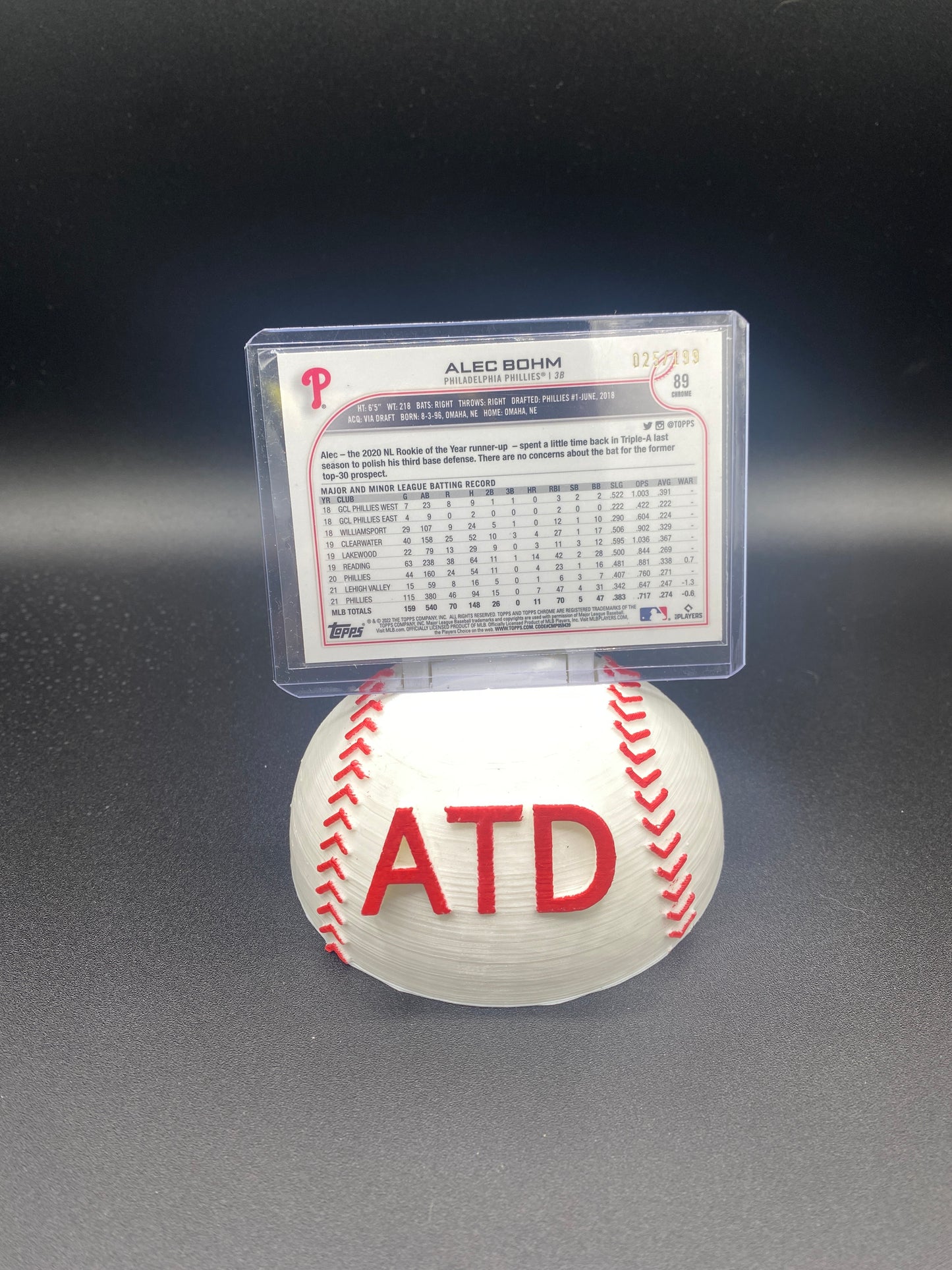 Alec Bohm Topps Chrome Aqua 25/199