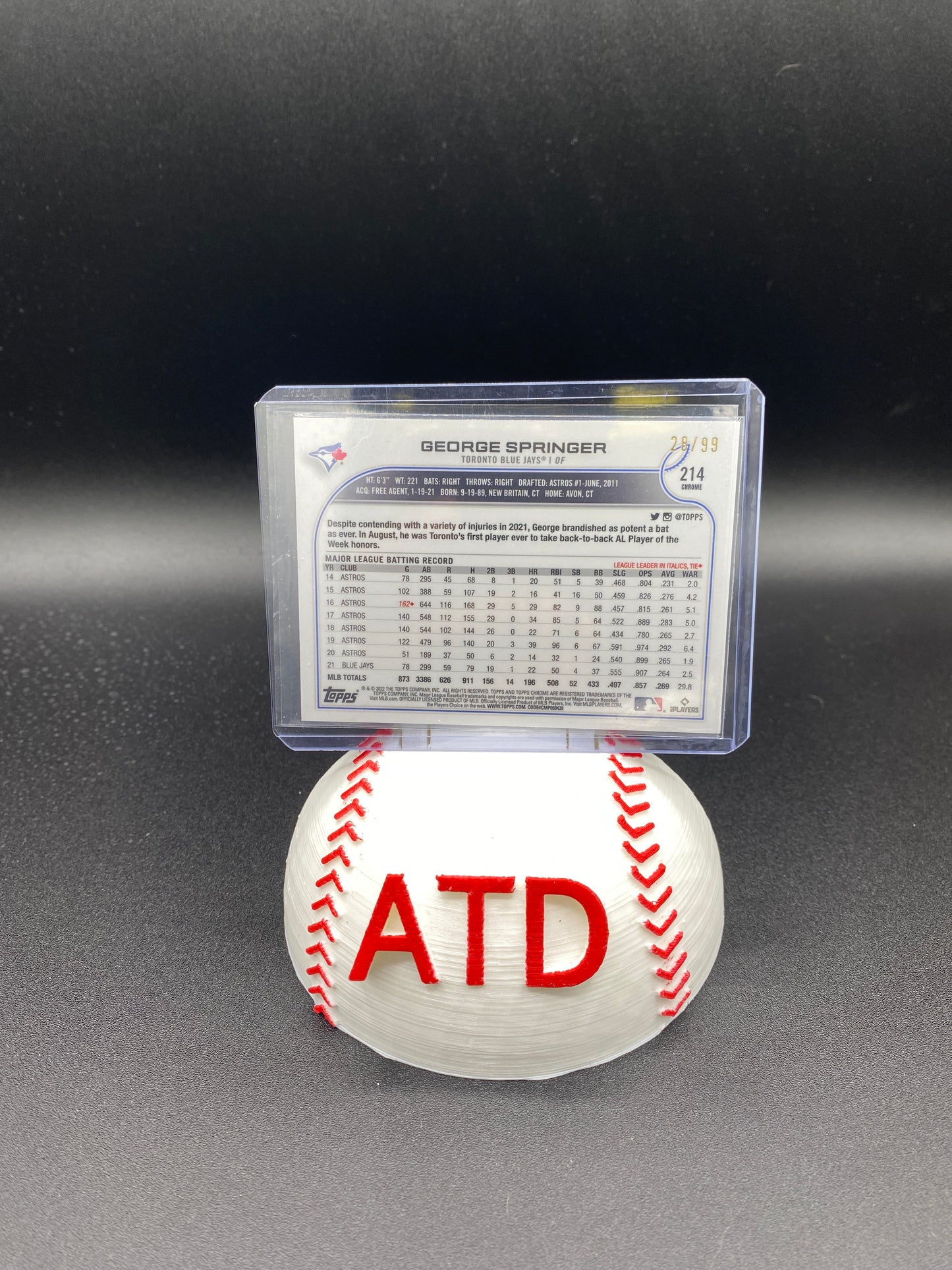 George Springer Topps Chrome Green Foil 28/99