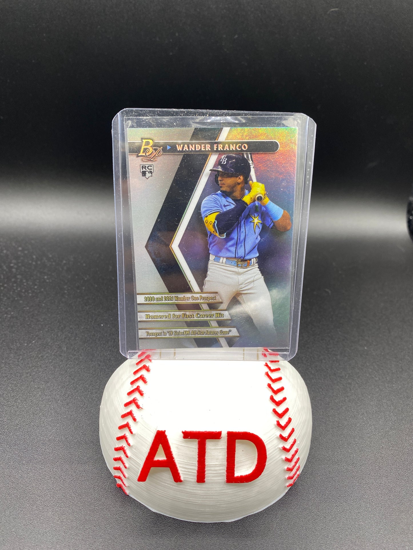 Wander Franco Bowman Platinum First Hit Homerun Rookie Card