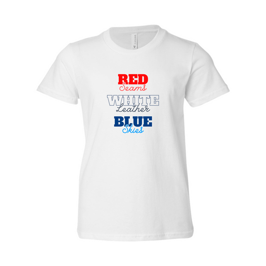 Red Seams, Blue Skies - Youth Cotton Tee