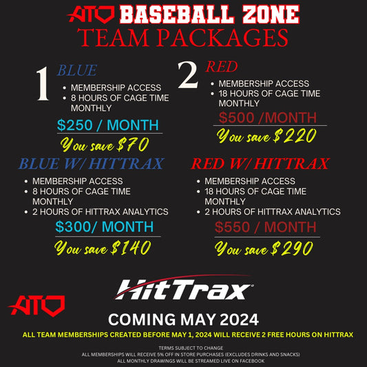 ATD Team Batting Cage Memberships (Hit Trax Coming May 2024)